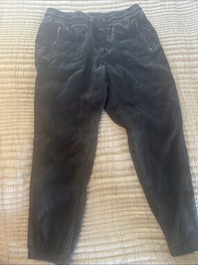Athleta Black Drawstring Tapered Joggers